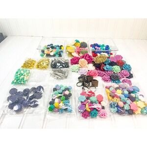 Resin Flower Flat Back Lot Plastic Flowers Earring Making, Ring Making Supplies